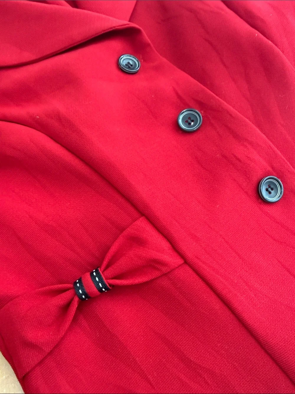 Studio I Red Cropped Notch-Lapel Blazer